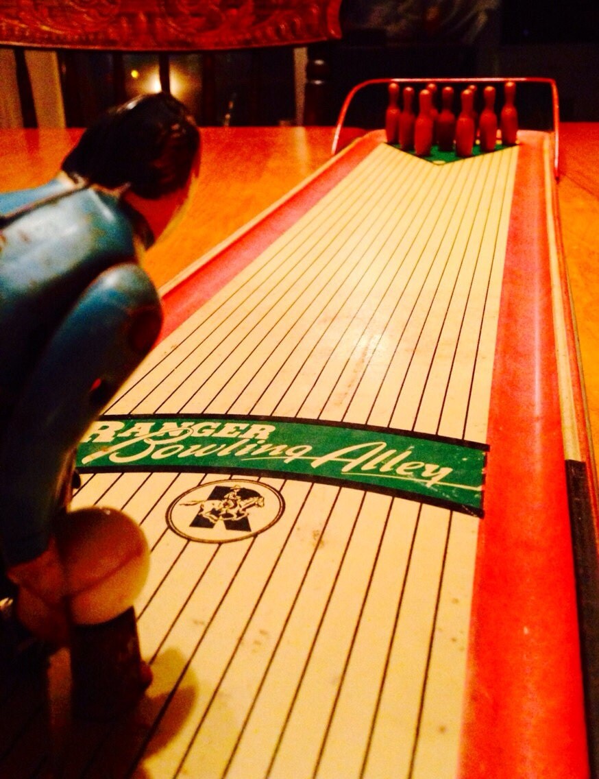 Bowling Night Tin Toy by BlueDogAntiques on Etsy
