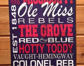 Colonel Reb Sign Ole Miss Rebels Colonel Reb Reclaimed Wood Distressed Sign