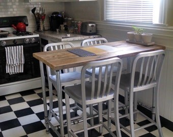 Industrial Pipe Leg Dining Table, Louisiana(Small)