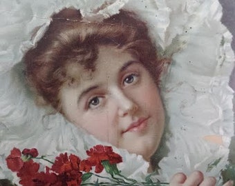 Antique Calendar 1905 The Youth's Companion Lady Framed Calendar Advertising ROMANTIC SHABBY CHIC