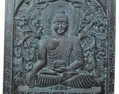 Vintage Antique Wall Panels Earth Touching Buddha Door Panel