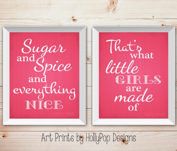 Items Similar To Modern Nursery Duo Print Set Sugar And Spice What