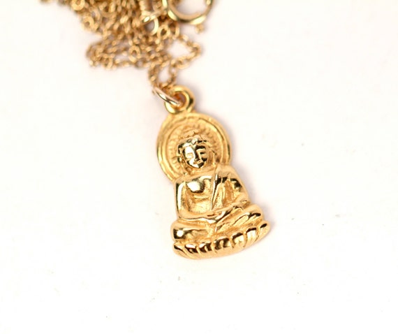 Buddha necklace gold buddha necklace yoga necklace