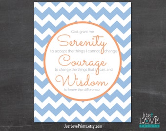 Items similar to The Serenity Prayer - 4x6 Framed Print - Green Frame ...