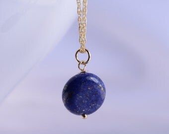 Gold lapis necklace, Gold filled lapis necklace , Lapis gemstone necklace , Blue lapis gold necklace