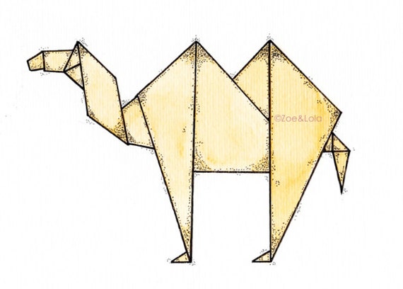 Items op Etsy die op Camel Origami Print lijken