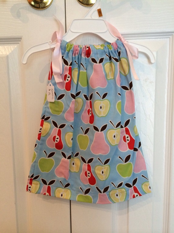 Items similar to Toddler Pillowcase Dress - pears and apples on Etsy