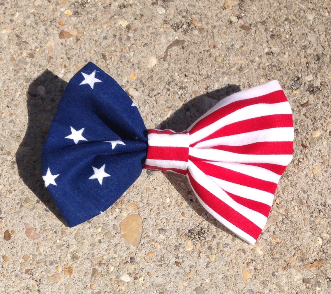 Red White And Blue Hair Bow American Flag Bow 4th of July