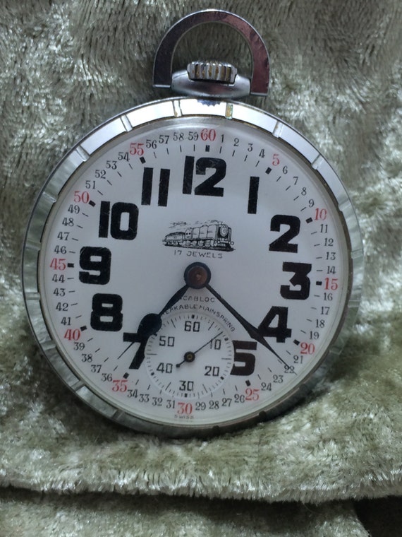 Vintage Watch INCABLOC 17 Jewel Men's Pocket Watch by KIMPLICITY