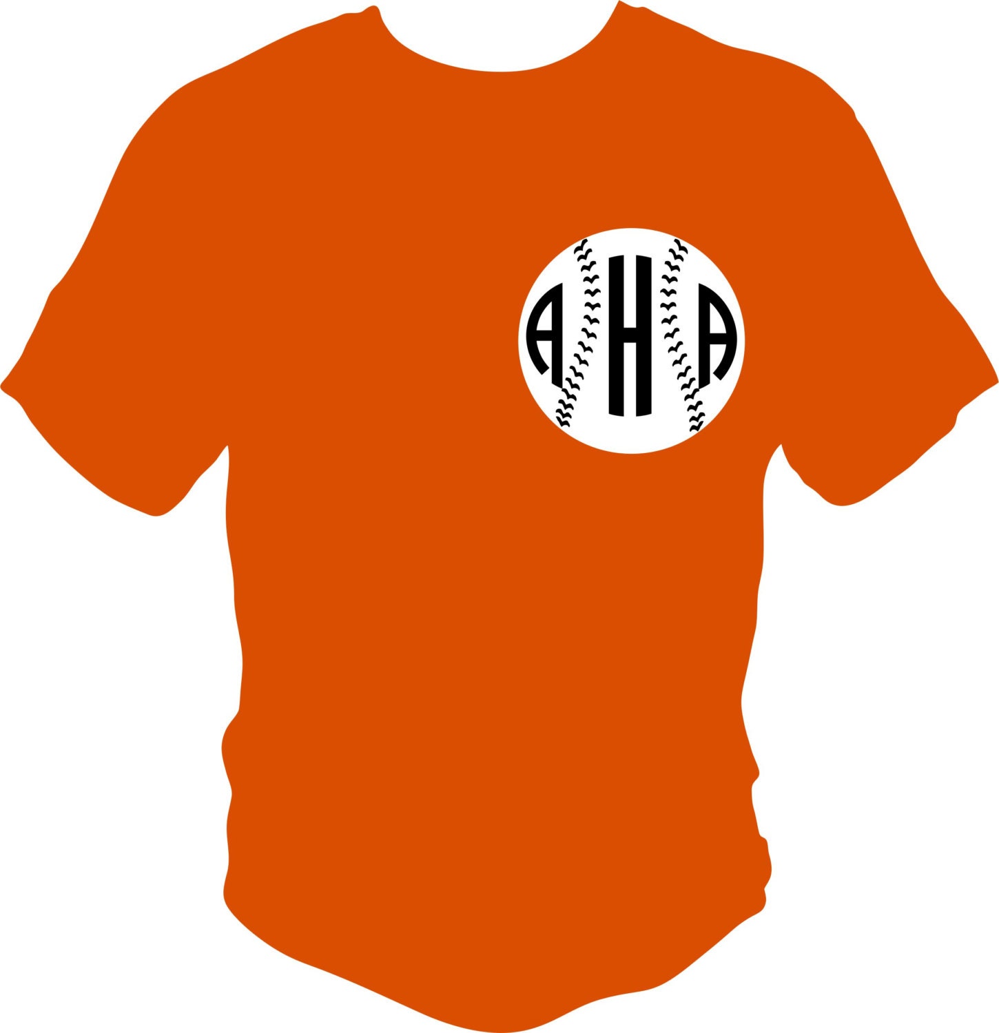 Monogrammed Baseball Short Sleeve tee with personalized number