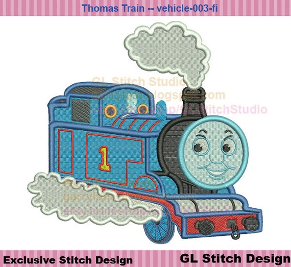 Thomas Train Machine embroidery design filled by GLStitchStudio