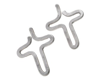 Sterling Silver Cross Jewelry, Large Cross Earrings, Cross Post Earrings, Cross Jewelry, Sterling Silver, Artisan Jewelry, Metal Work