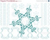 ON SALE 50 % OFF snowflakes clip art set, matching borders, Christmas clipart, digital brushes, winter, snow, crystal, instant download, ph Il_170x135