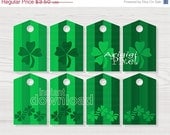 ON SALE 50 % OFF st patricks day printable gift tag with lucky clover green shamrock download immediately Il_170x135