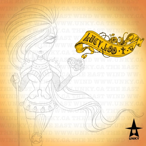 Digital Stamp- Lucy Loo 'Over the Rainbow' -300dpi jpeg/png files-MAC0104 steampunk buy now online