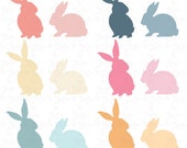 Bunny Clip Art, Easter Bunny,Easter ClipArt,Silhouette,Spring,Instant Download Ideal for Scrapbook,Cards,Invitations,Party,Paper Craft Ed020 Il_170x135