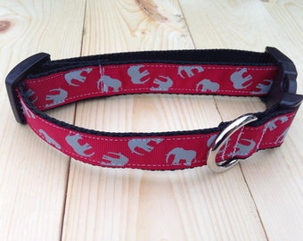 University Of Alabama Football Elephant Dog Collar, Roll Tide, Bama