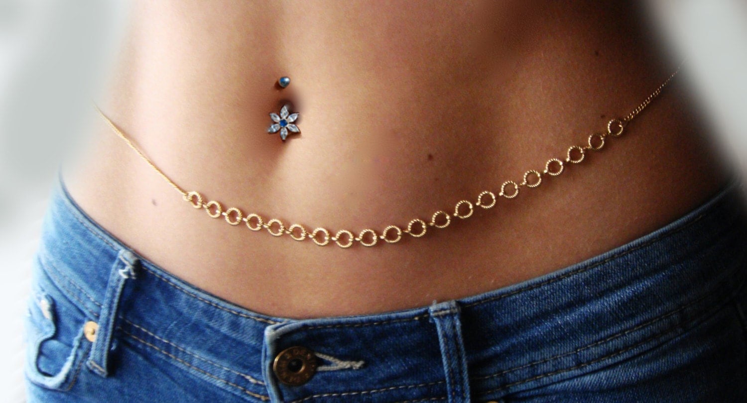 Silver Plated Belly Chain Body Jewelry Waist 