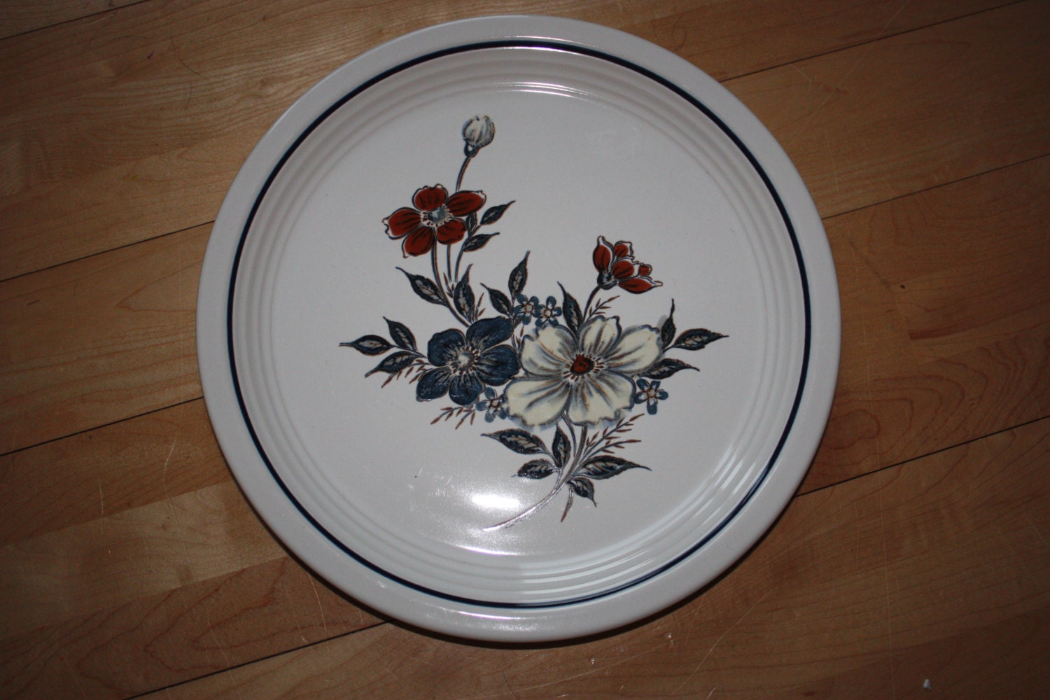 Vintage Blue Flower Dinner PLATE Country Charm Collection