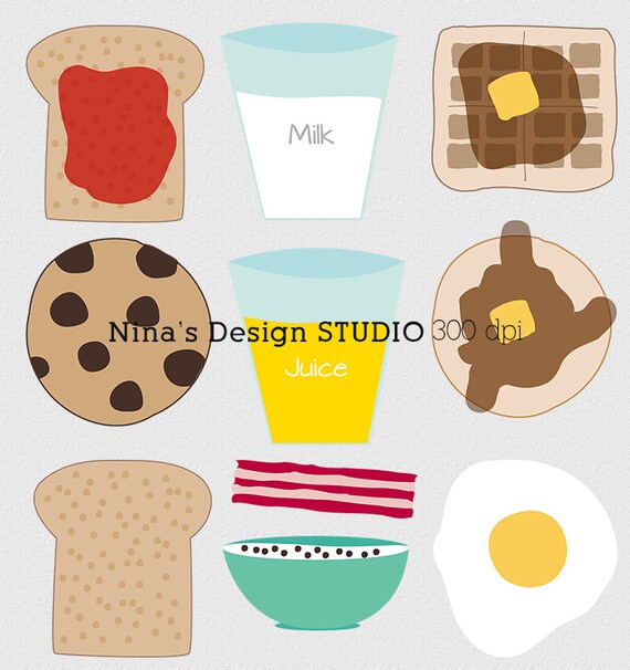 INSTANT DOWLOAD 60% 0ff Breakfast clipart Scrapbook for Personal and Commercial Use Il_570xn