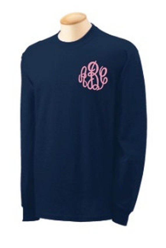 Items Similar To Long Sleeve Tee Monogrammed On Etsy 9999