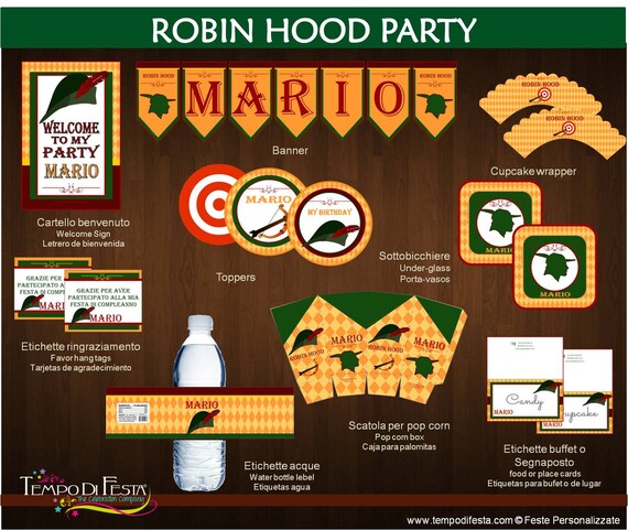 Robin Hood Printable birthday Party Il_570xn