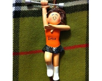 Personalized Majorette Baton Twirler Majorette Birthday/Team Gifts/Baton Cake Stand/Magnet/Ornament-Customize Uniform,Hair Color & Skin Tone
