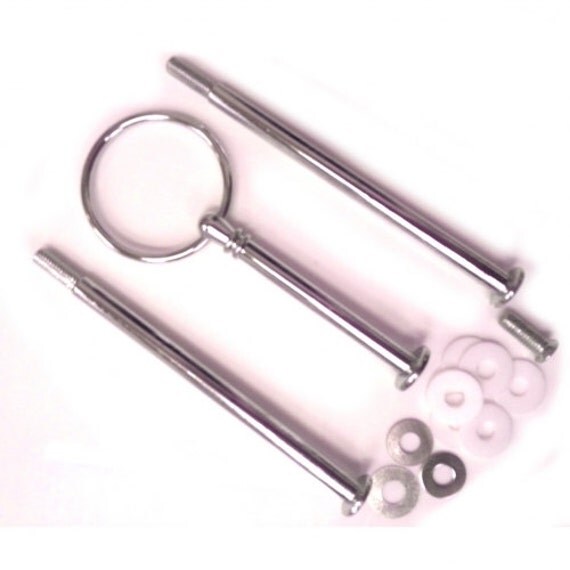 3 Tier Cake Stand Rod Set with Round Handle in Silver