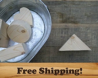 Wood Block Triangle, Unfinished for Arts & Crafts, Set of 10
