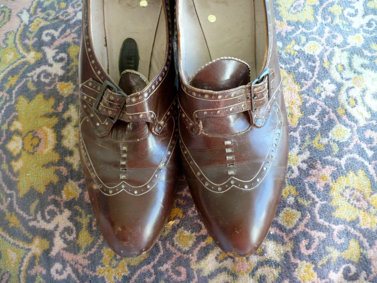 1940’s Vintage Brown Oxfords Shoes Miles Shoe Company Top Stitched ...
