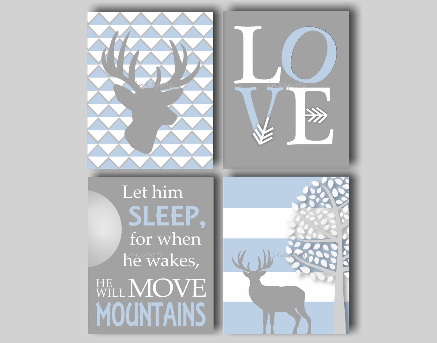 Baby Boy Nursery Art Deer Nursery Woodland Nursery Art Deer