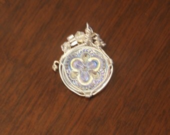 Czech Glass Button Pendant