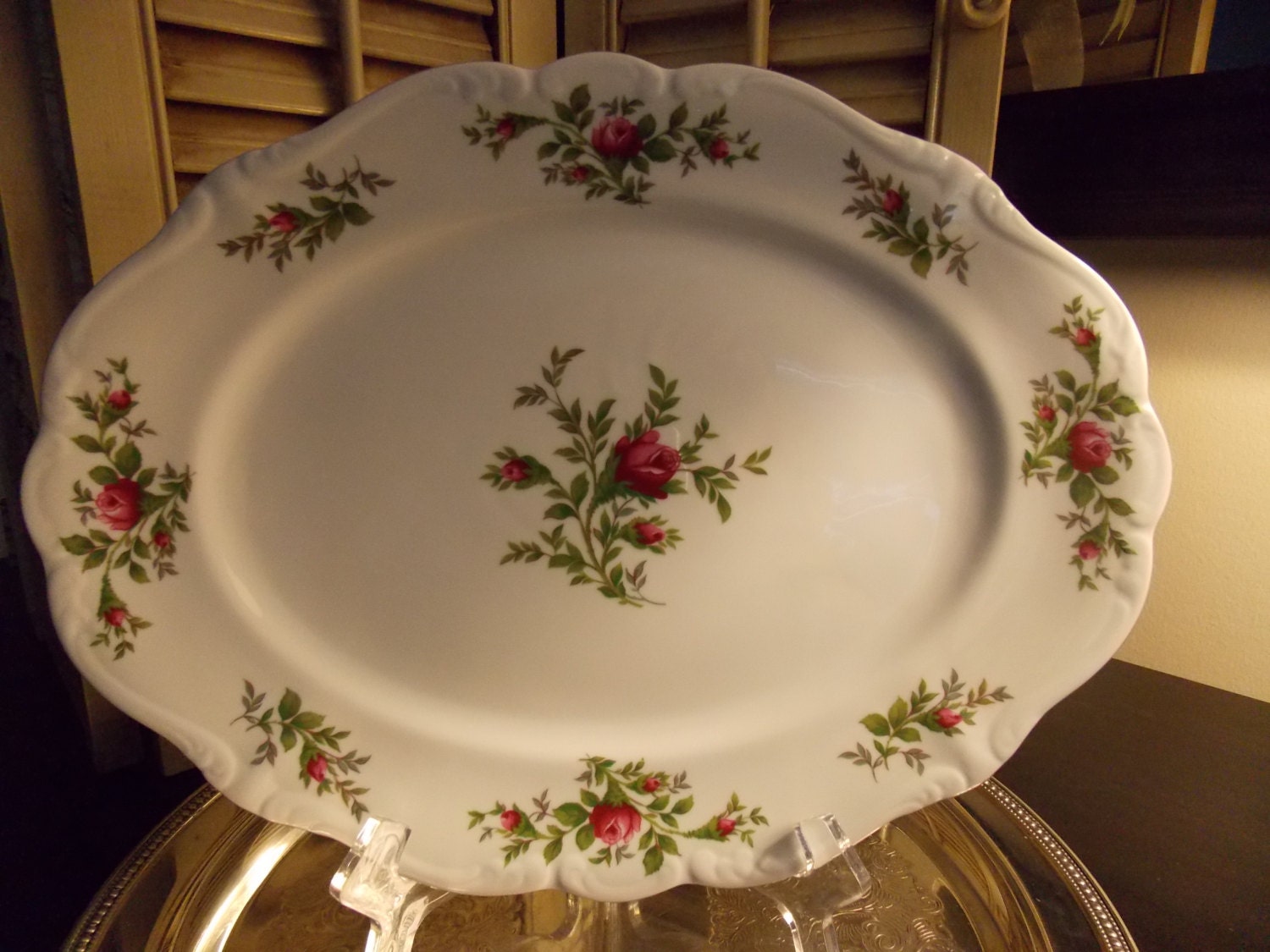 HAVILAND CHINA PLATTER Vintage Rose Pattern Traditions Fine