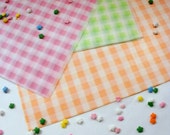 12 pc Spring Colors Gingham Wax Paper - Pink Green Orange Il_170x135