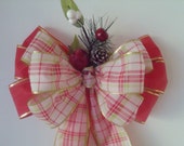 Plaid Country Bow Wreath Stair Rail Door Mailbox Tree Topper Il_170x135