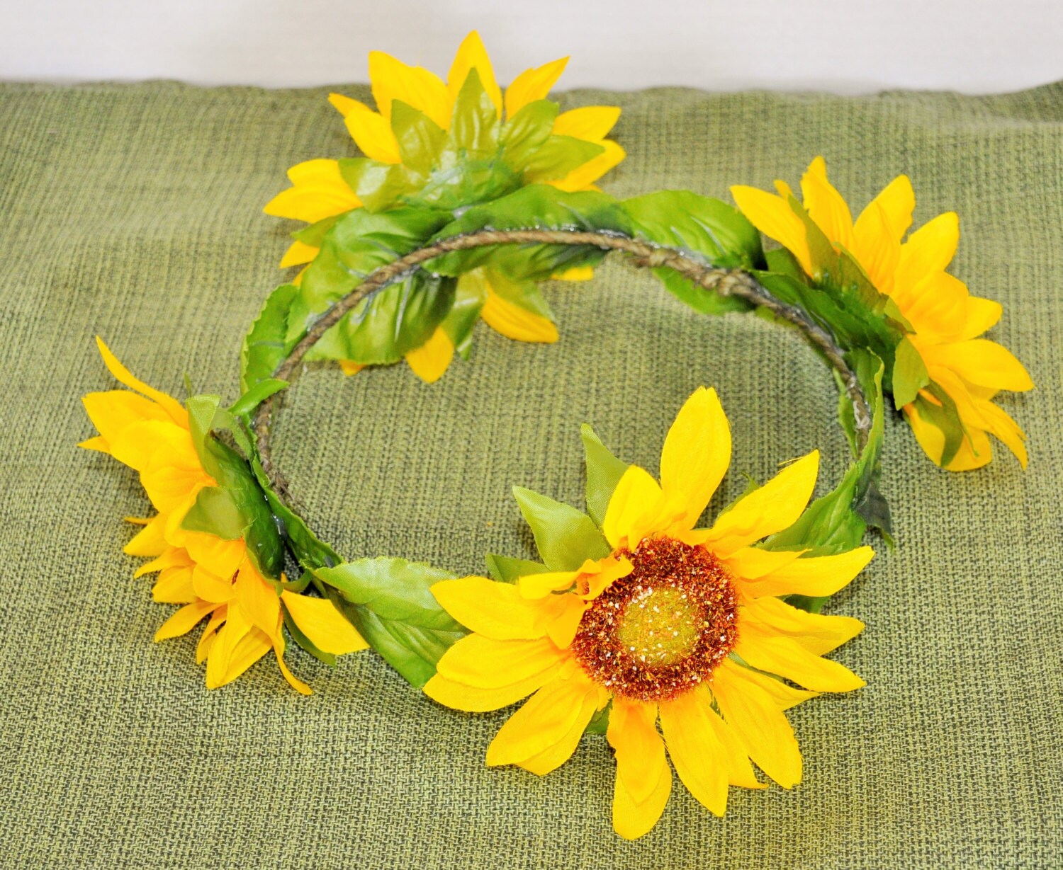 Sunflower flower crown. Perfect for use headpiece by RYLOwear