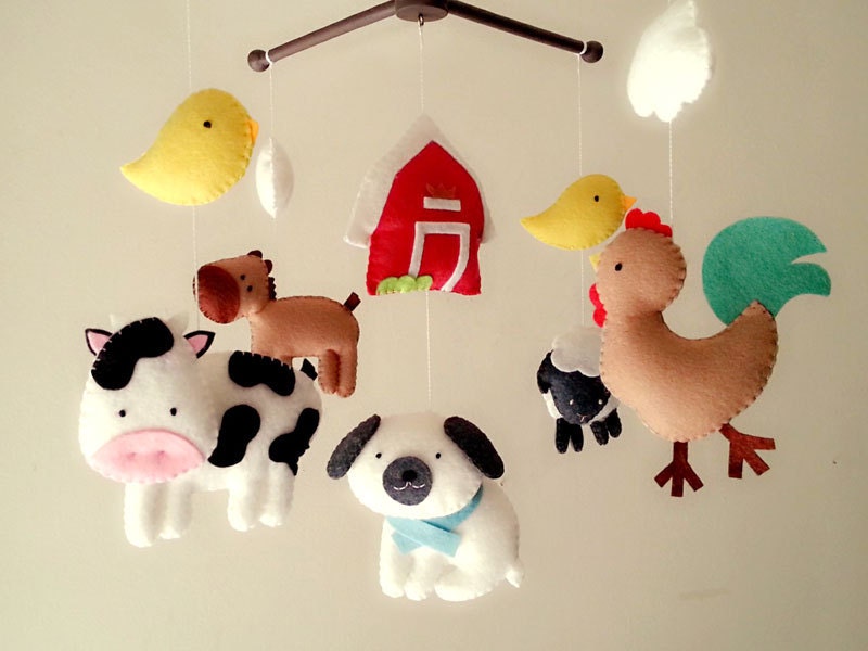 Baby crib mobile Farm mobile animal mobile Barnyard