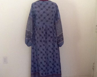 Vintage 70s Boho Hippie Maxi Dress
