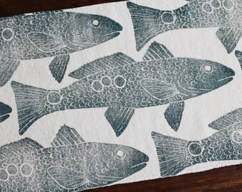 bath rug, bath mat REDFISH fish cotton chenille rug