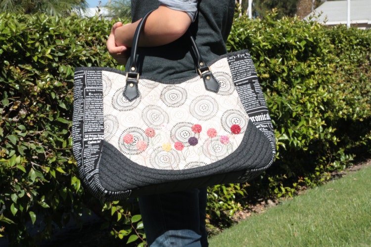 Newspaper tote bagHandmade quilted Bag by Handmadegenie on Etsy