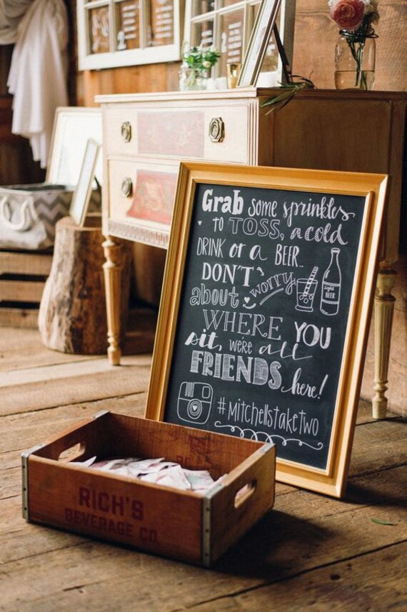 Large Wedding Reception Chalkboard Signs by CoastalCalligraphy