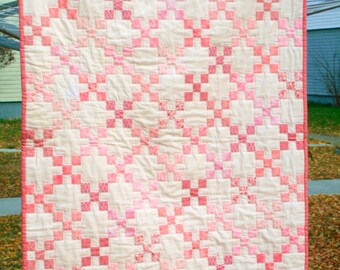Pretty Pink Nine-Patch Baby Quilt