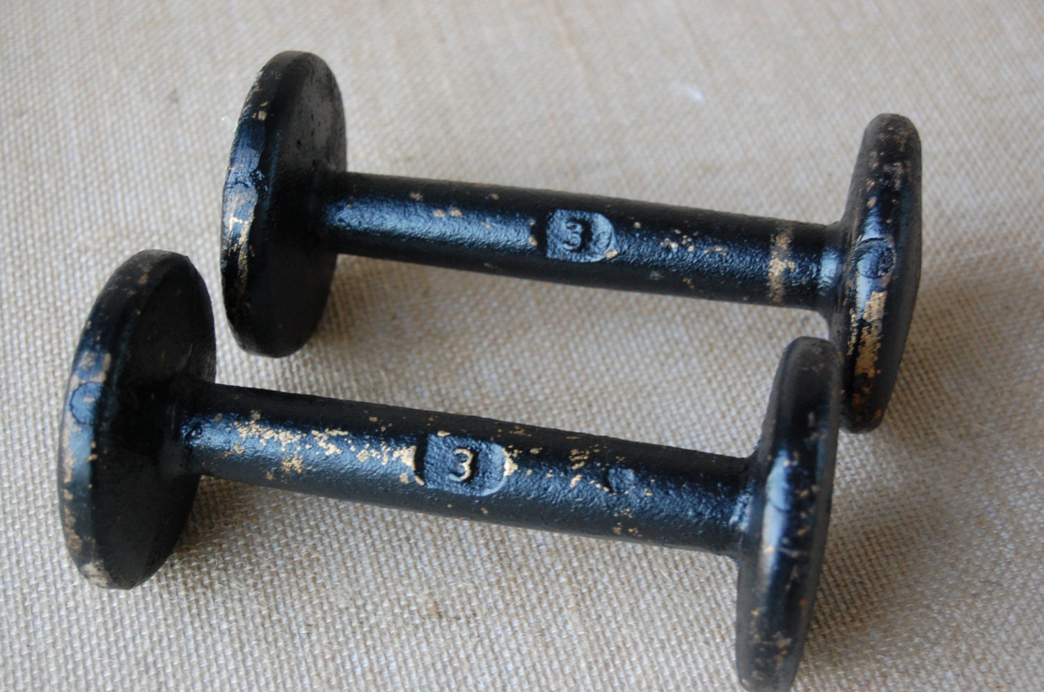 Vintage Industrial Metal Barbells Free Weights by PickersWarehouse