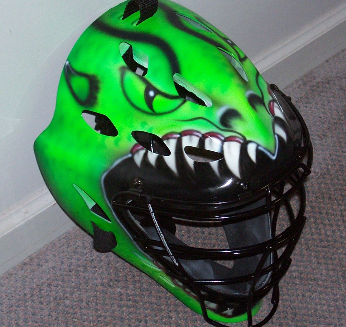 GREEN DRAGON Catchers Helmet Airbrushed Rawlings catchers