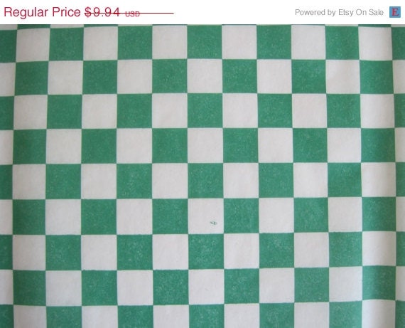 15% off - 100 Sheets of Green and White Checkered Deli Wrap Wrapping Paper 12" x 12" Il_570xn