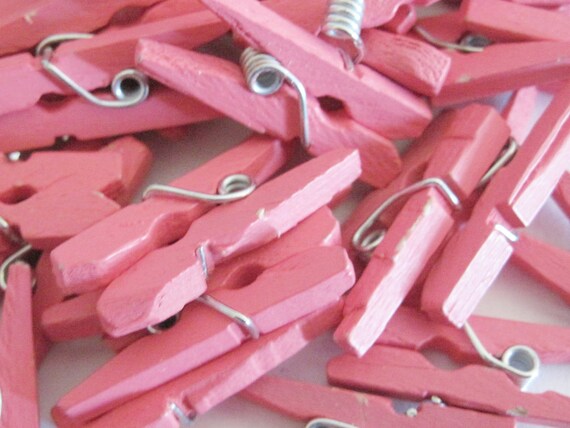 50 PINK Mini Clothespins Il_570xn