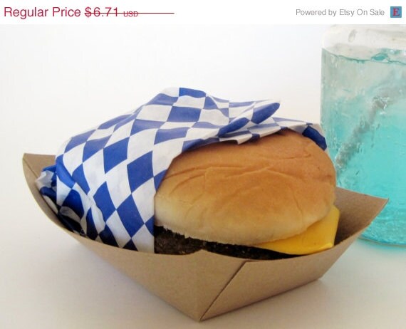 10% off - 50 MEDIUM Kraft Heavy Paper Food Tray for Parties, Showers or Wedding Il_570xn