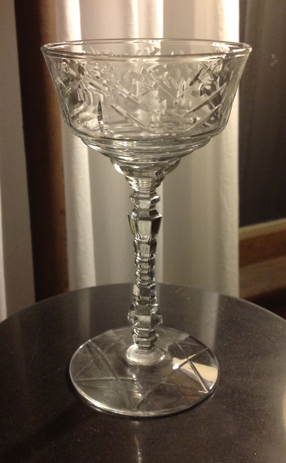 Libbey Normandy Crystal Rock Sharpe Champagne Coupes with the