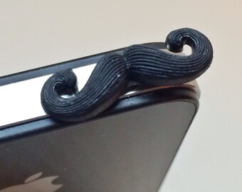 Mustache cell phone charm, dust plug charm
