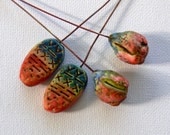 Ethnic- 2 polymer clay  primitive, tribal headpins